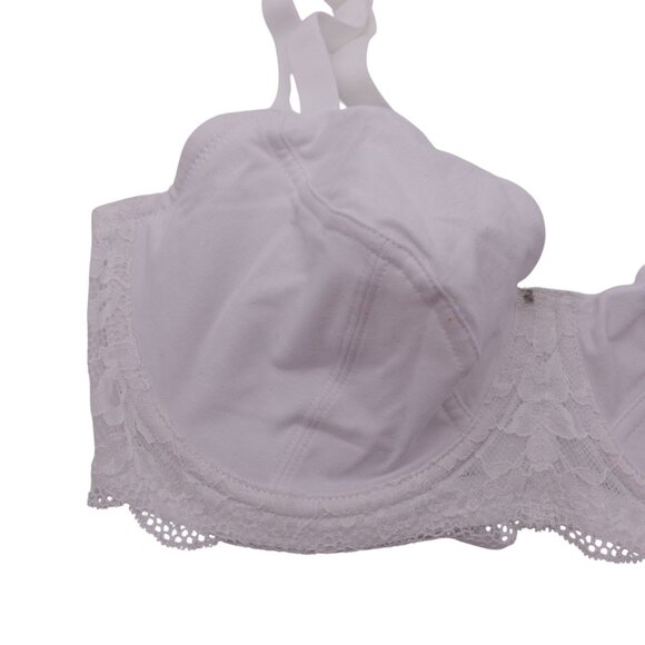 NWT Dorina Hera Non Padded Underwire T-Shirt Bra Sz 34F White Cotton Lace Trim - Picture 3 of 13